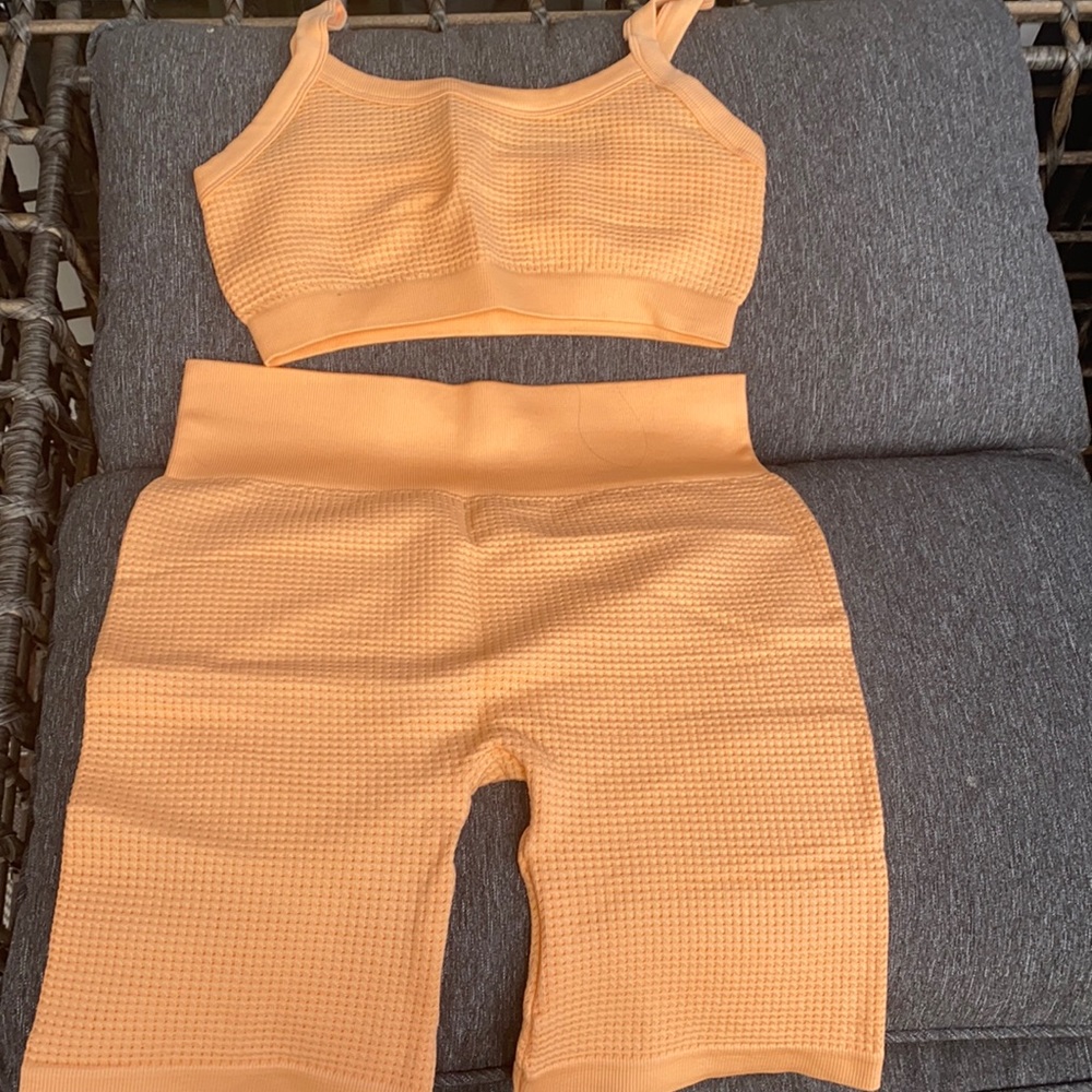 Soft and peachy workout gear